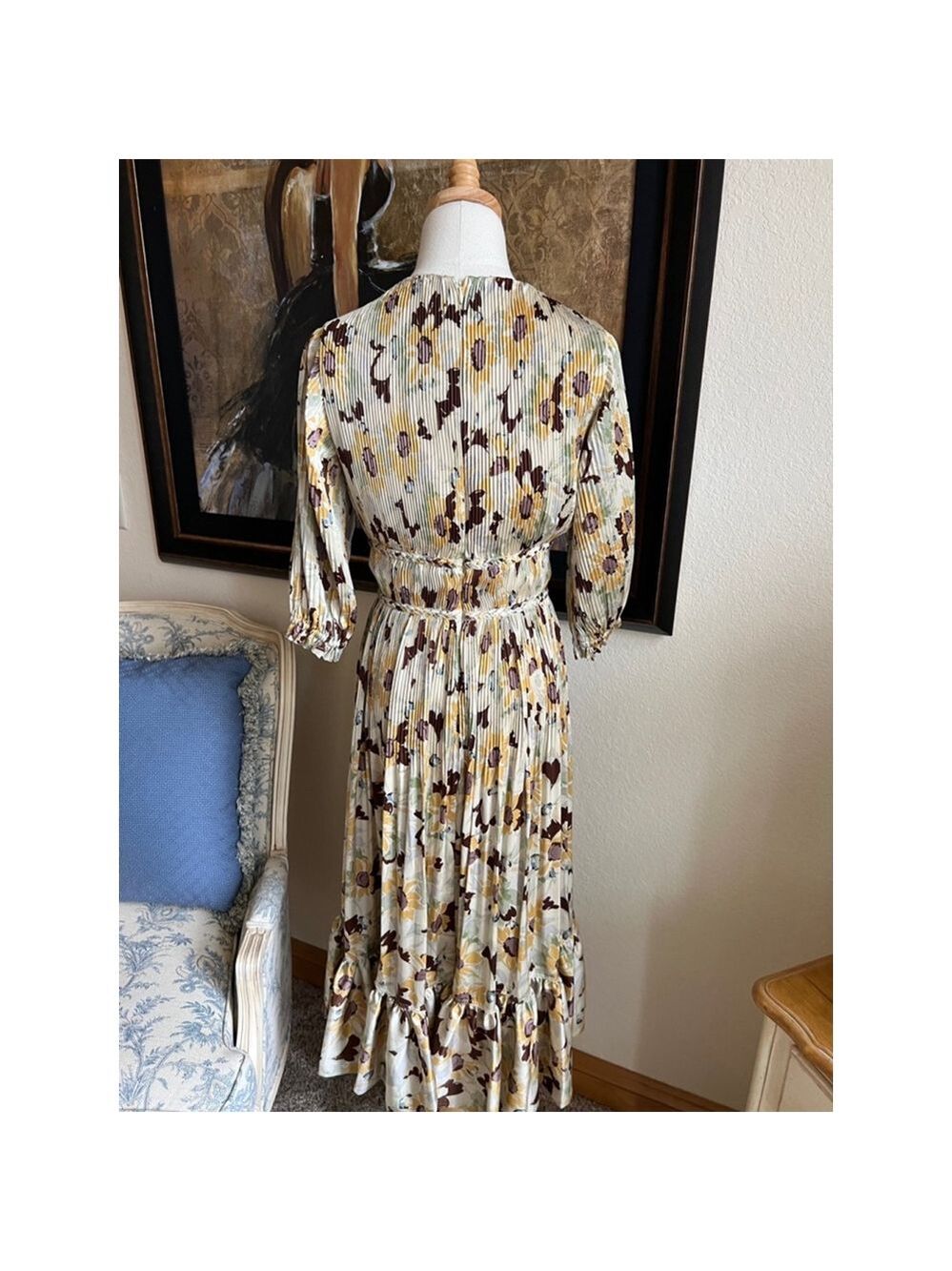 NWT Polo Ralph Lauren Dress, M, Beige & Brown Size 0 - Picture 5 of 9